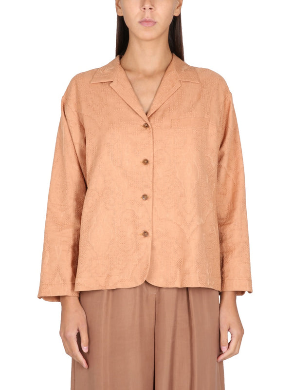 Jacket Ajouré Brown Cotton Linen
