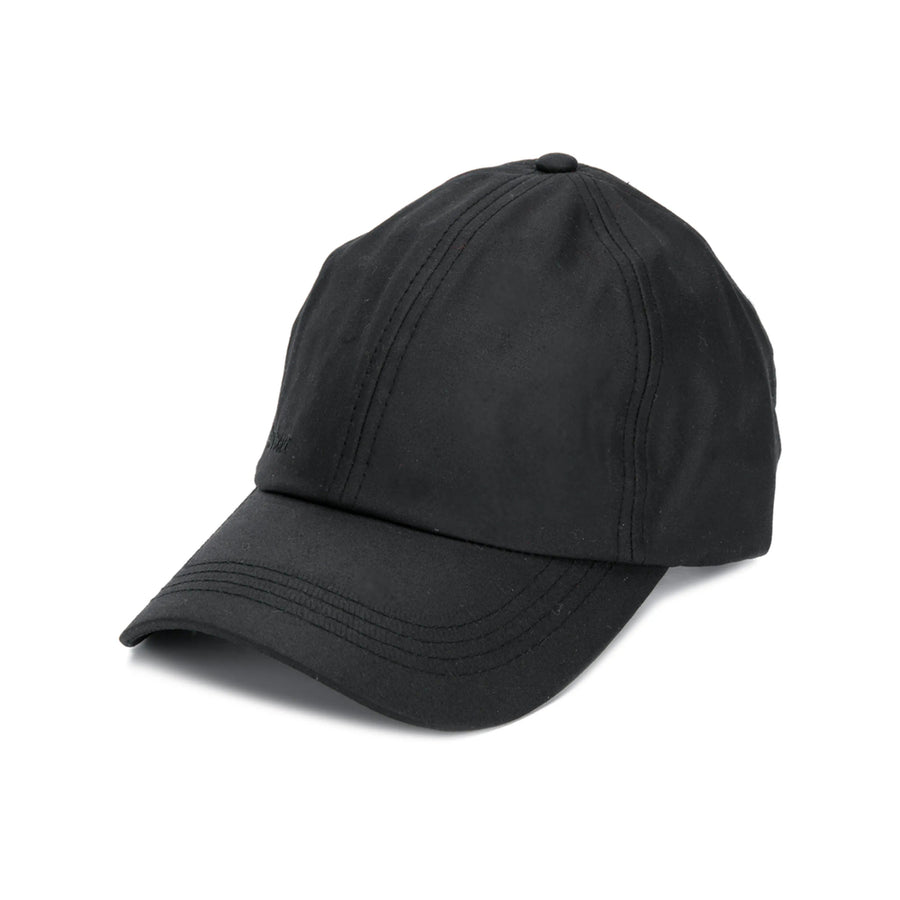 Black Waxed Cotton Sports Cap Hat