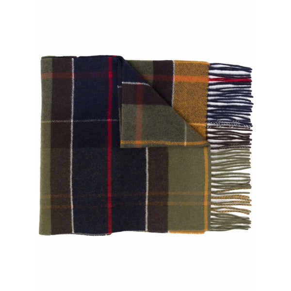 Barbour Wool Plaid Scarf Green/blue