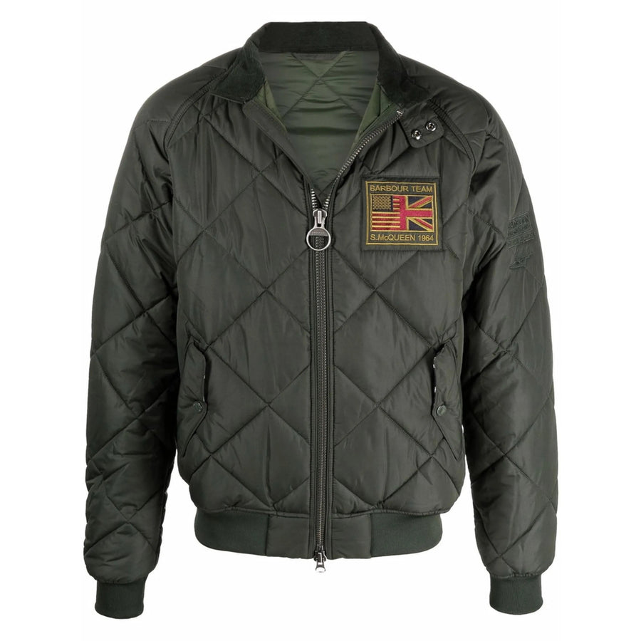 Jacket Quilted High-Neck Green Padded & Down
