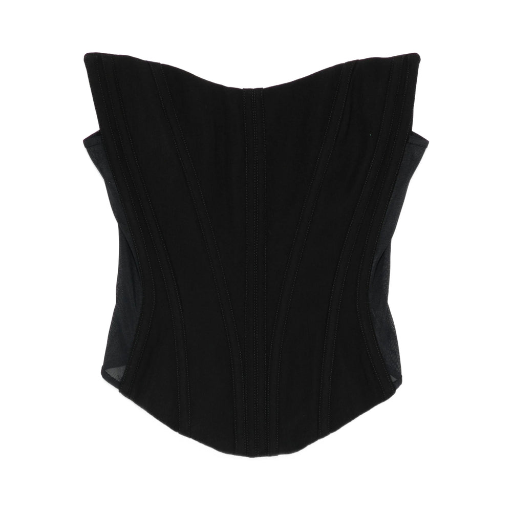 Top Mugler Black Cotton: 100. Tops