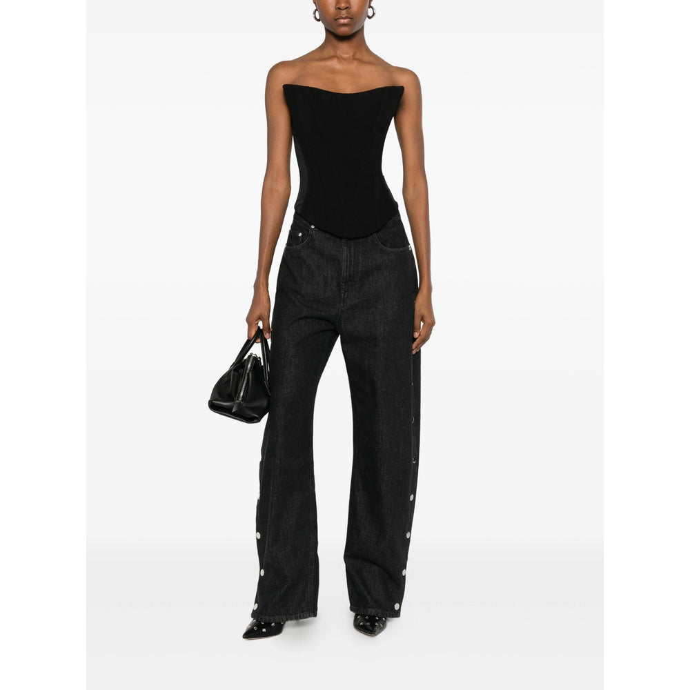 Top Mugler Black Cotton: 100. Tops
