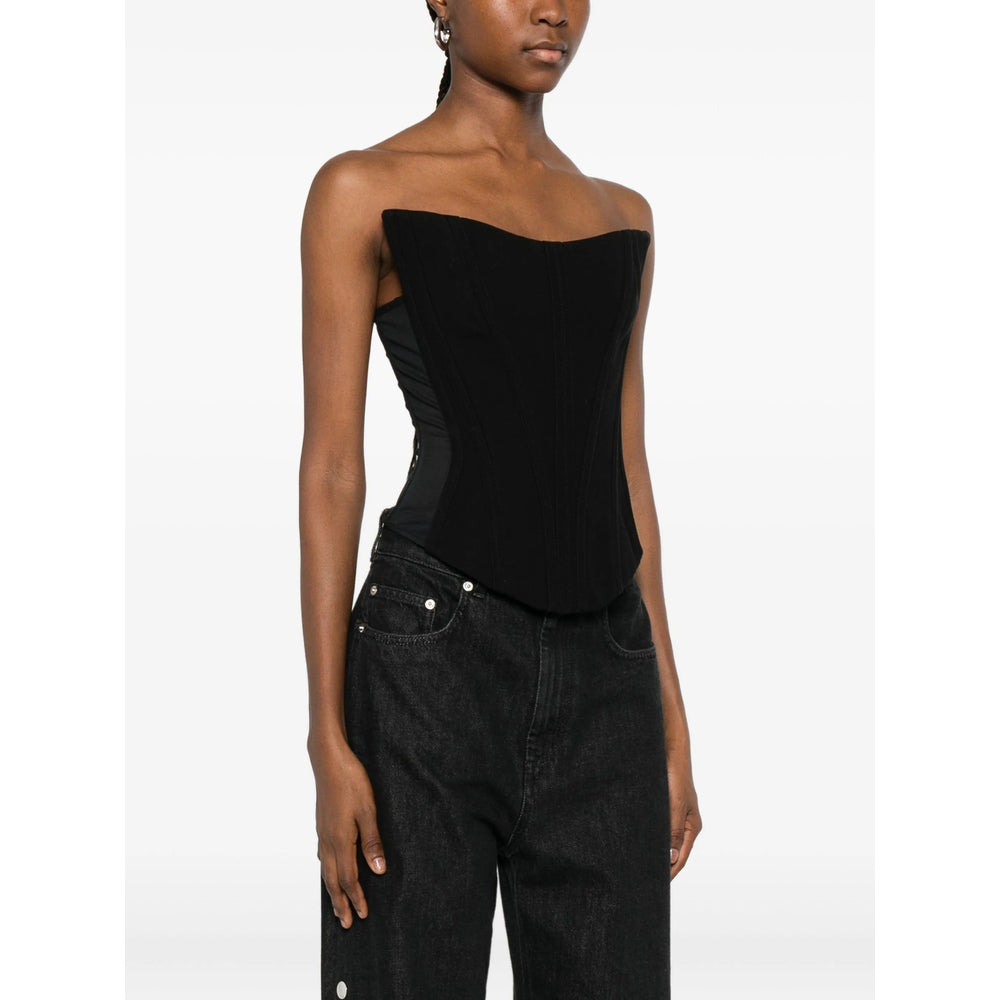 Top Mugler Black Cotton: 100. Tops