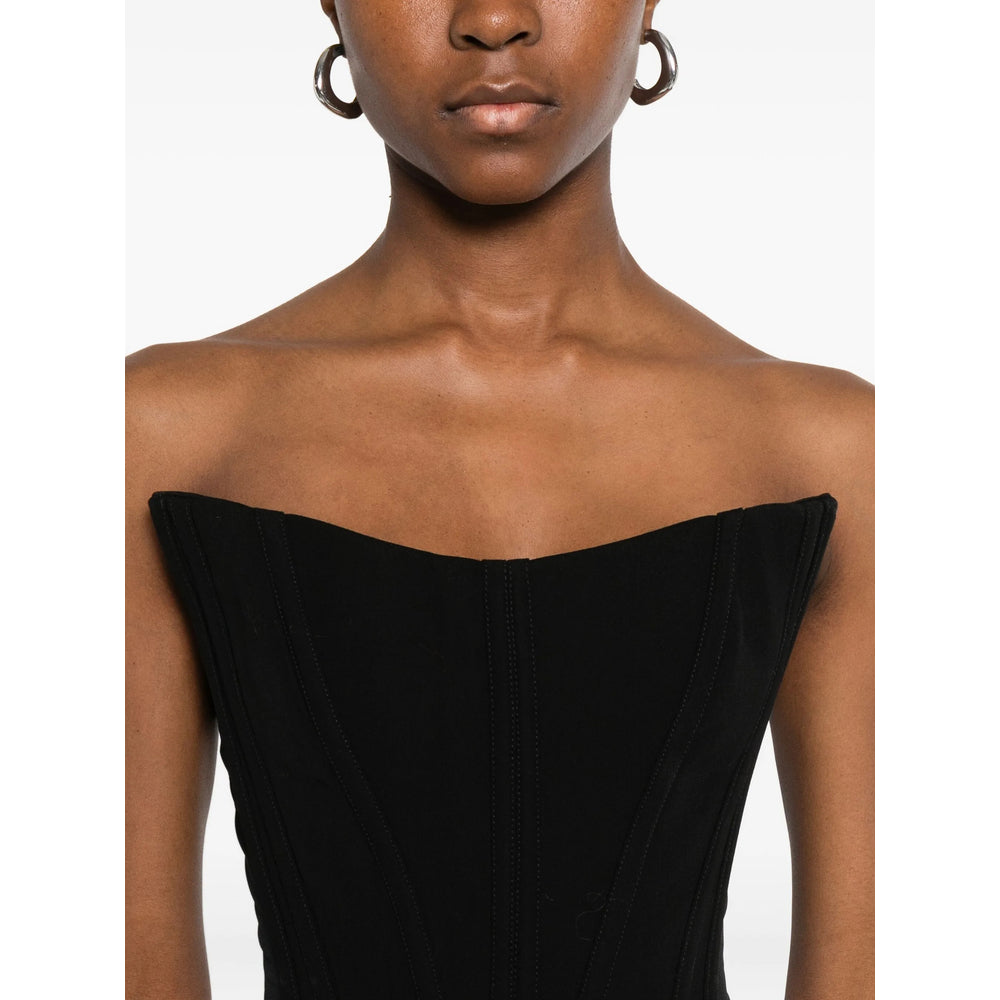 Top Mugler Black Cotton: 100. Tops