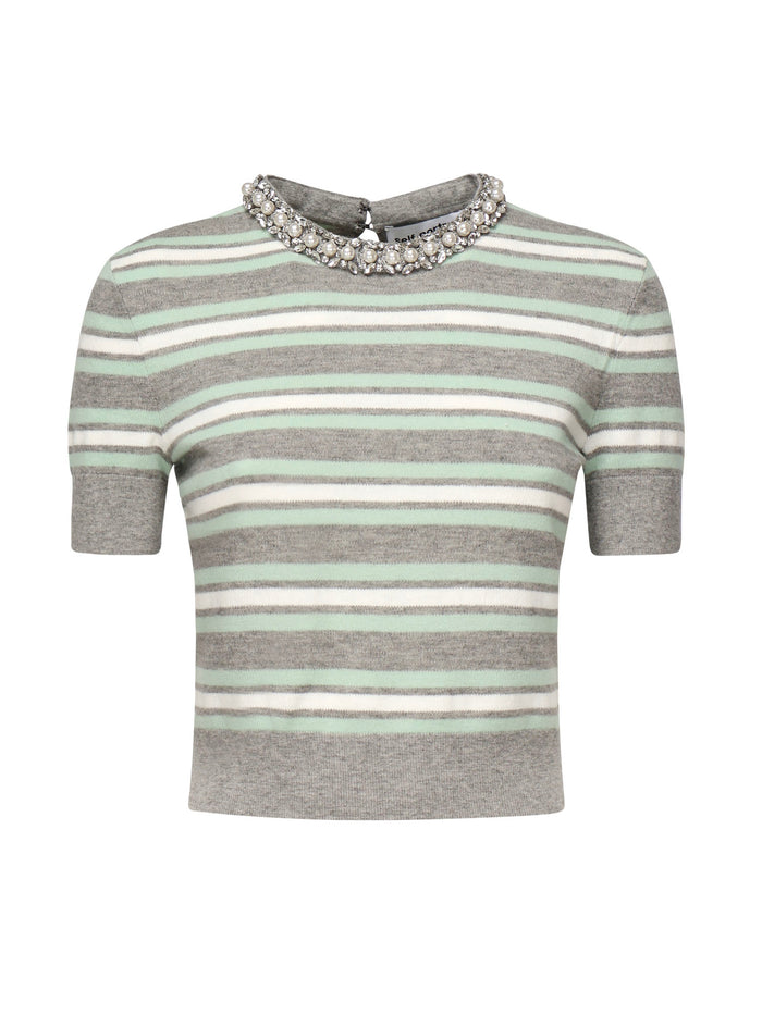 Self-Portrait Sweaters Gray, Sage Green, White Wool