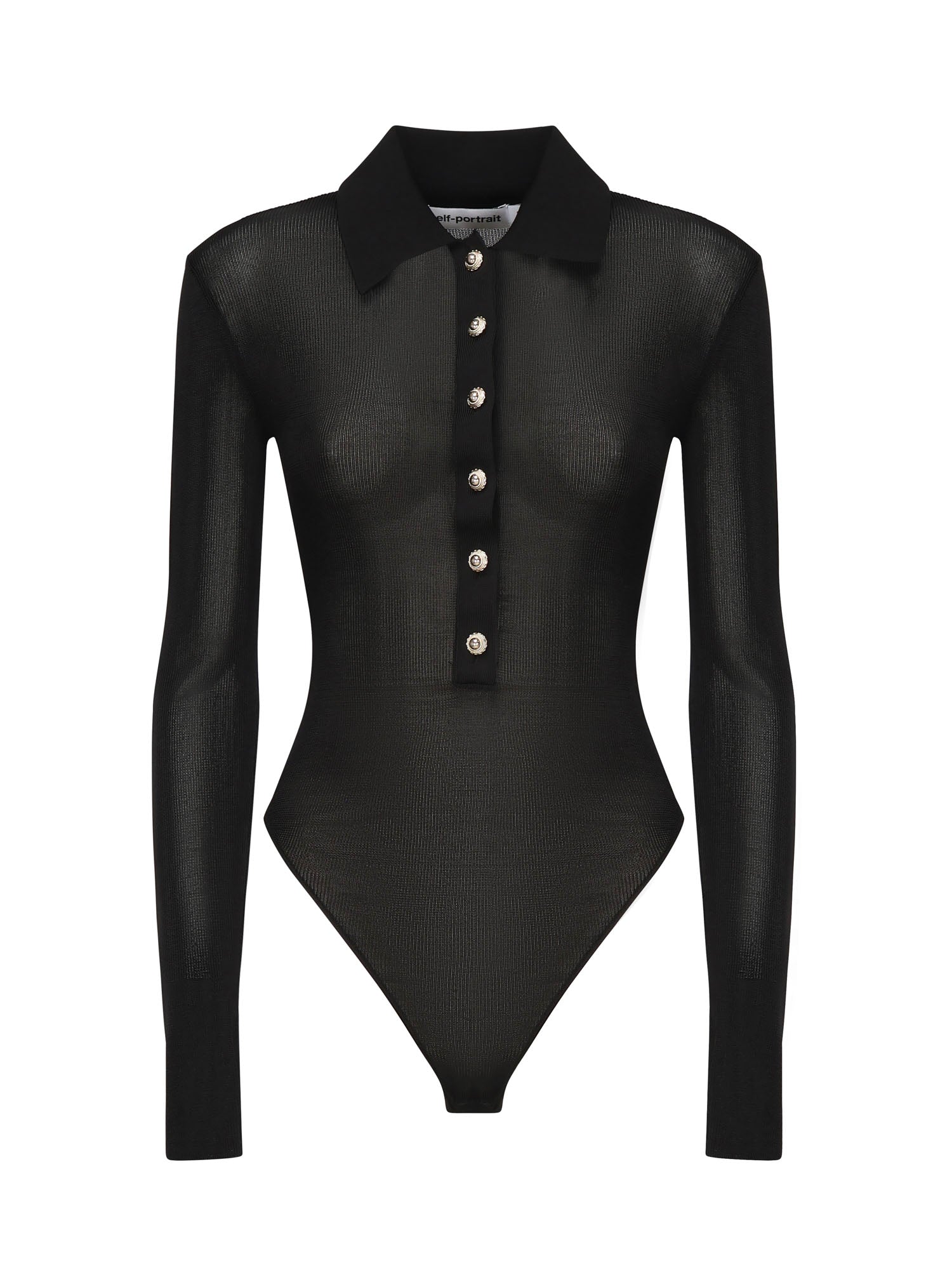 Self-Portrait Top Black Viscose