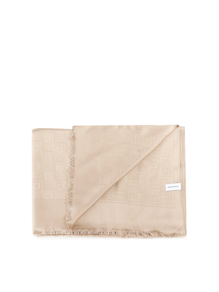 Ferragamo Scarfs Beige Silk