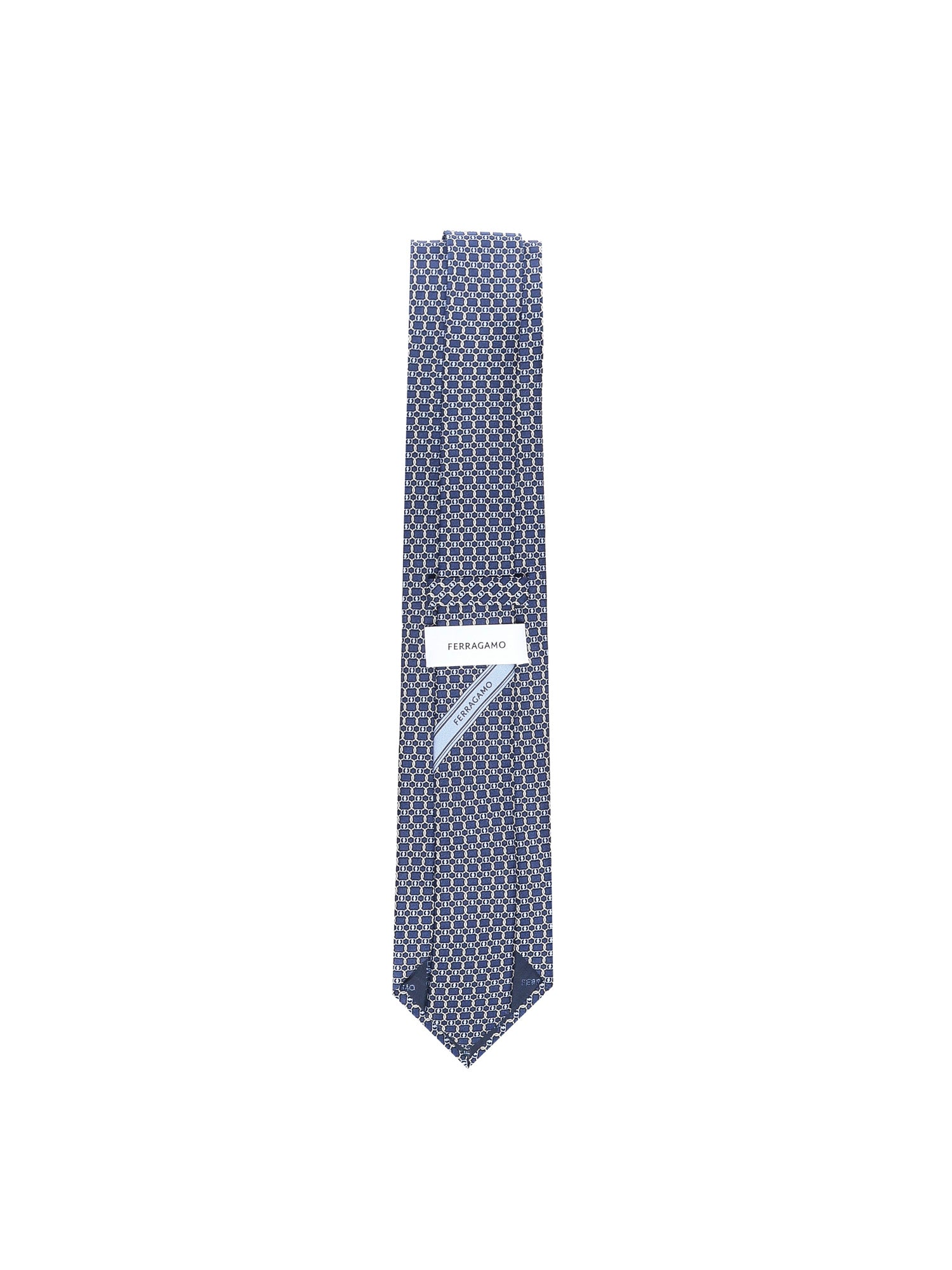 Ferragamo Ties Blue Silk