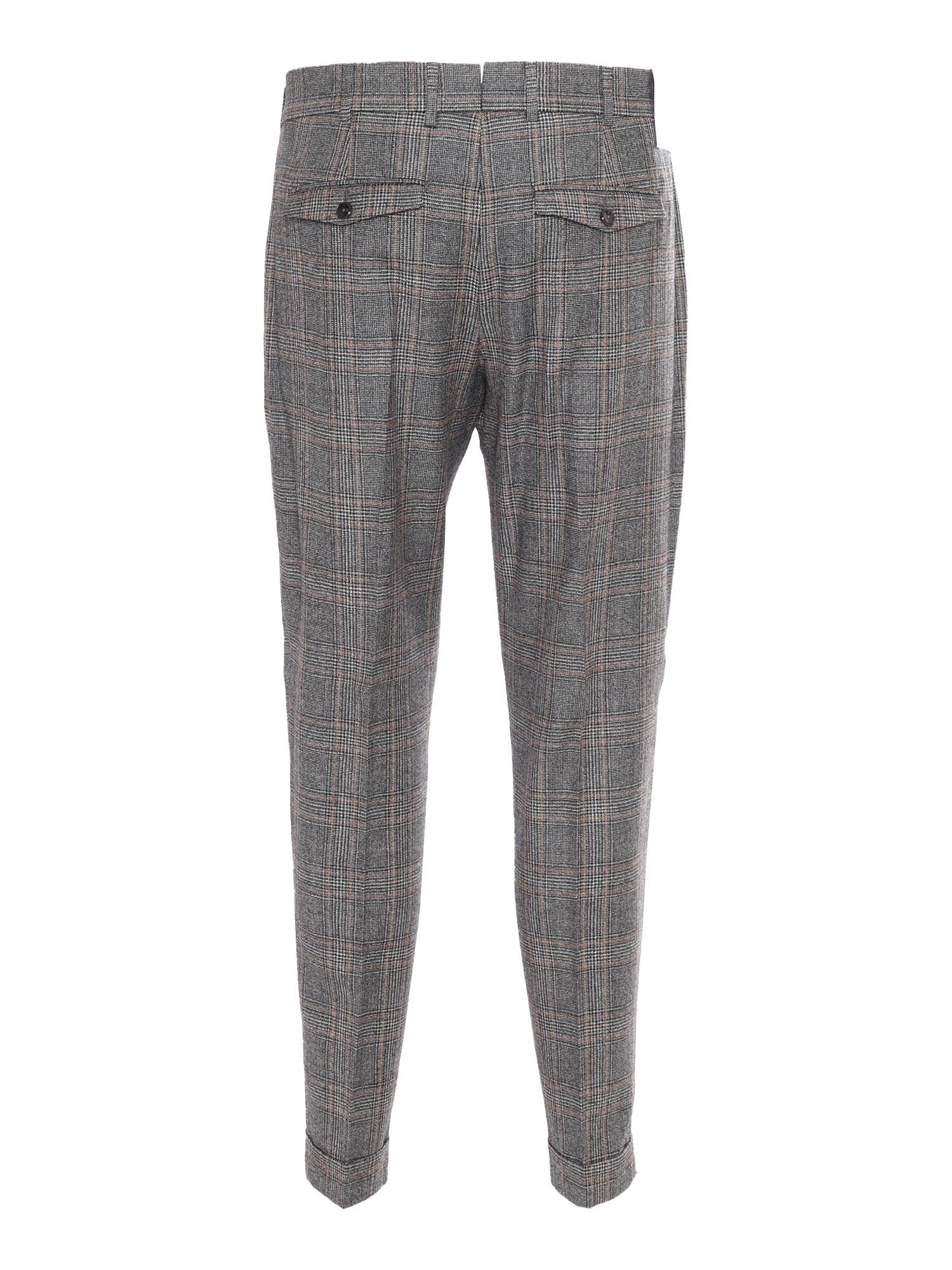 Rebel 1 Pleat, Diagonal Pockets, Flap Back Pockets Grey Virgin Wool Pant