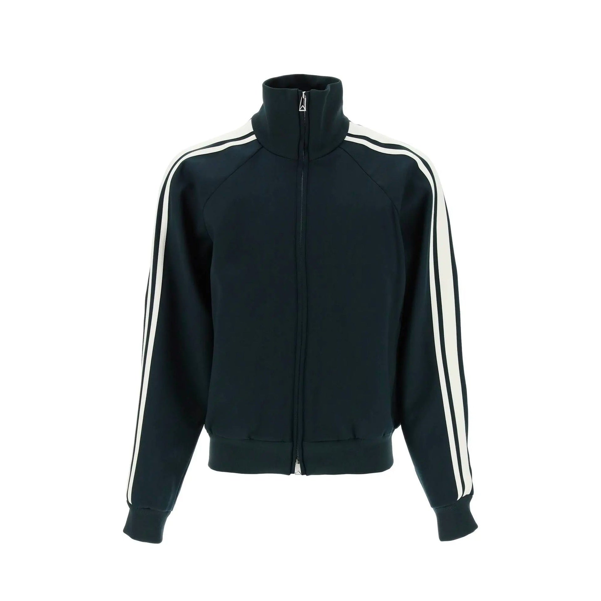 High-Neck Jacket Green Elastane Wool