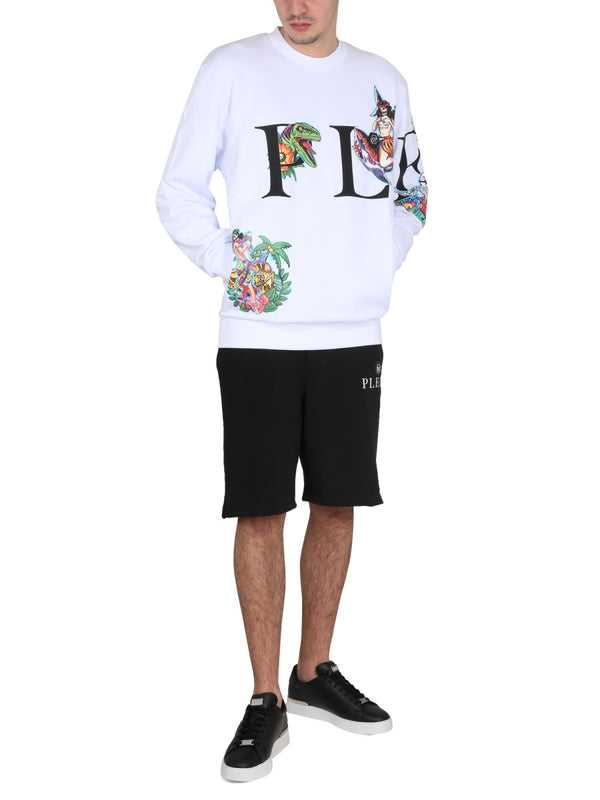 Crewneck Sweatshirt White Cotton Sweatshirts