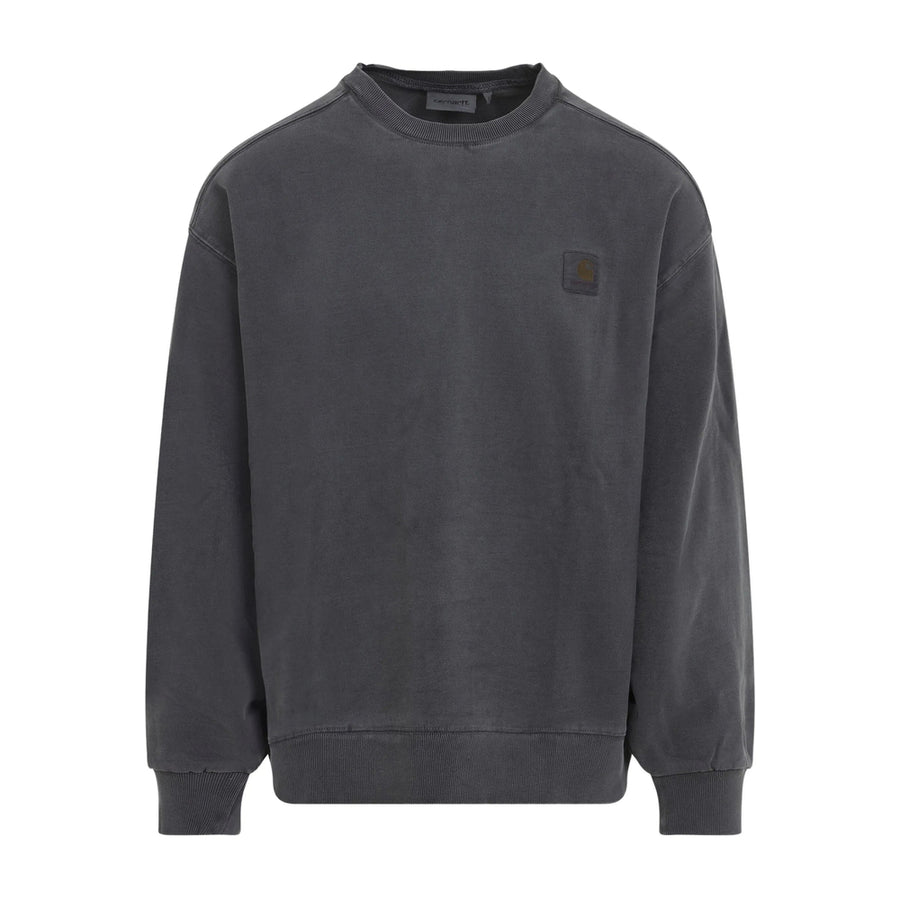Grey Logo Crewneck Sweatshirt Cotton Sweater