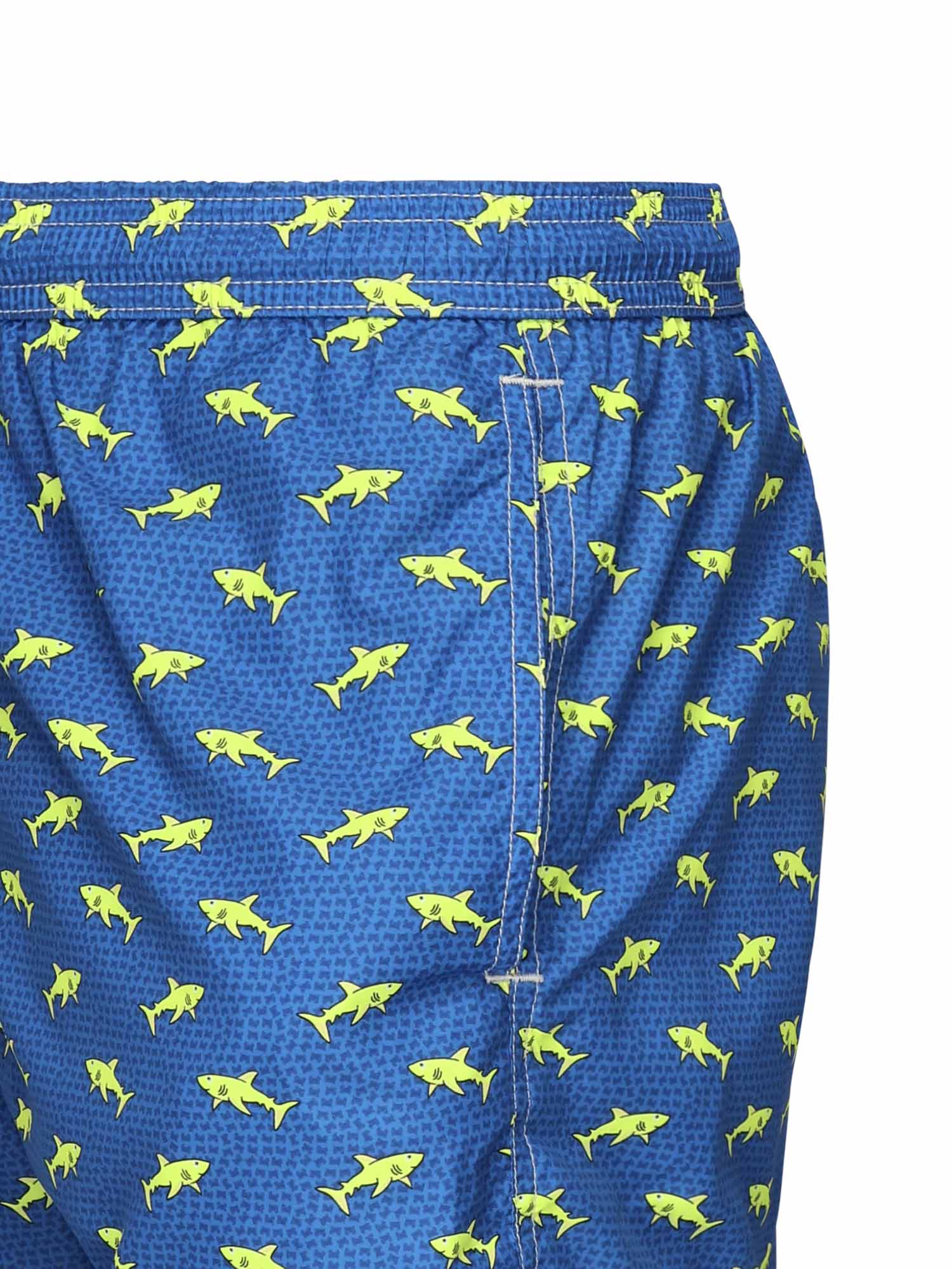 Mc2 Saint Barth Sea Clothing Blue/lime Polyester
