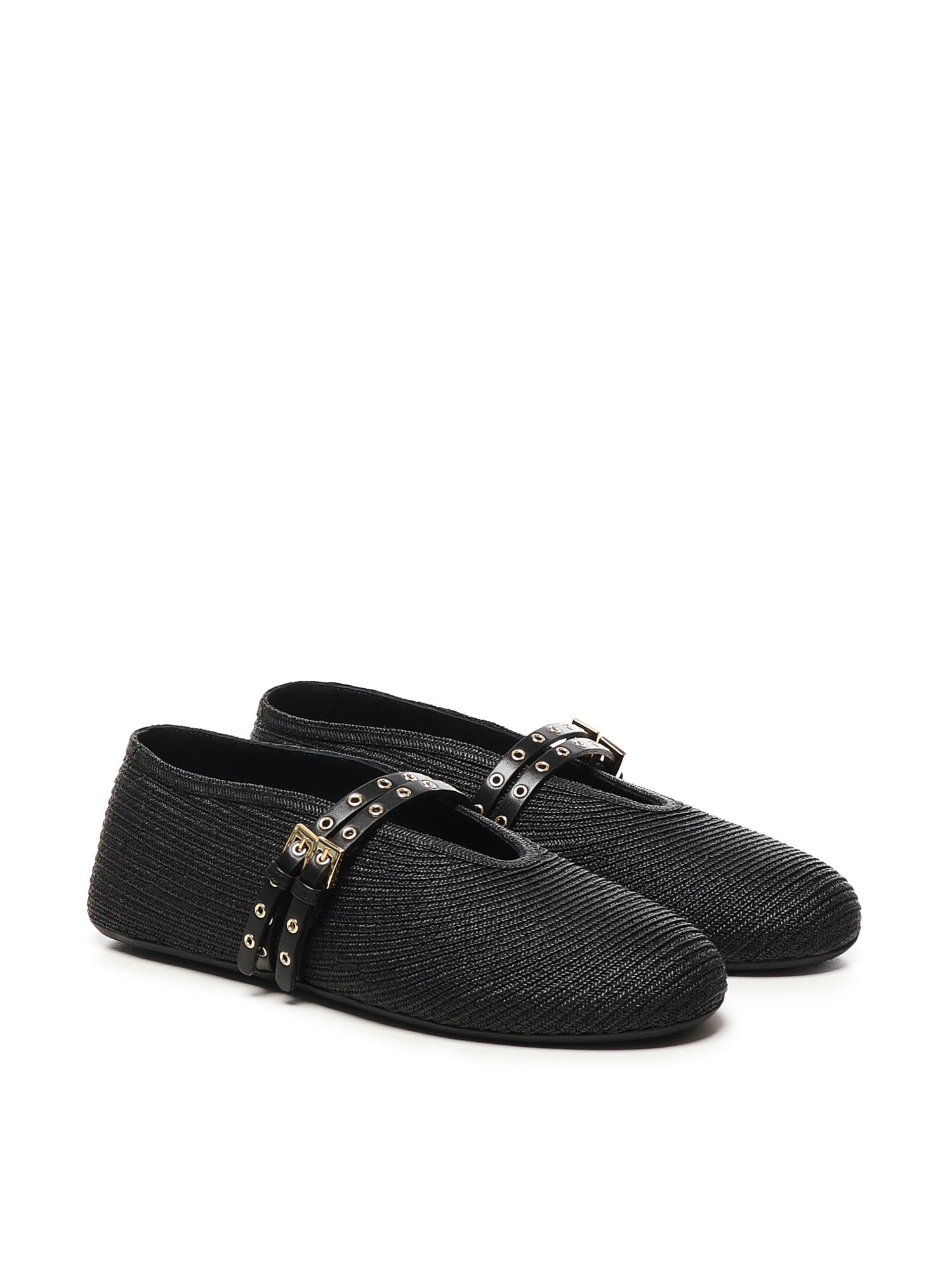 Alaia Flat shoes Black Straw