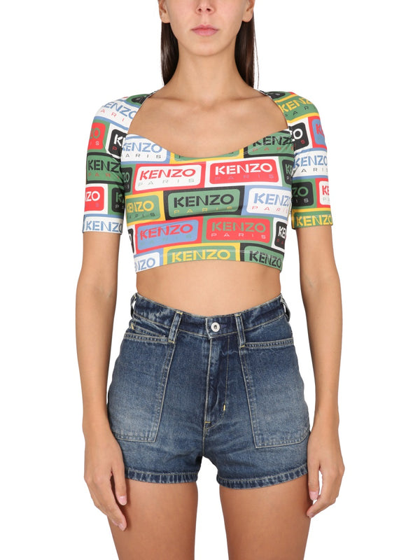 Kenzo Labels Short Top Multicolour Polyamide Elastane Tops