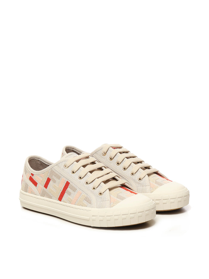 Fendi Sneakers Beige Cotton