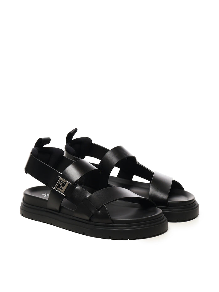 Fendi Sandals Black Calfskin
