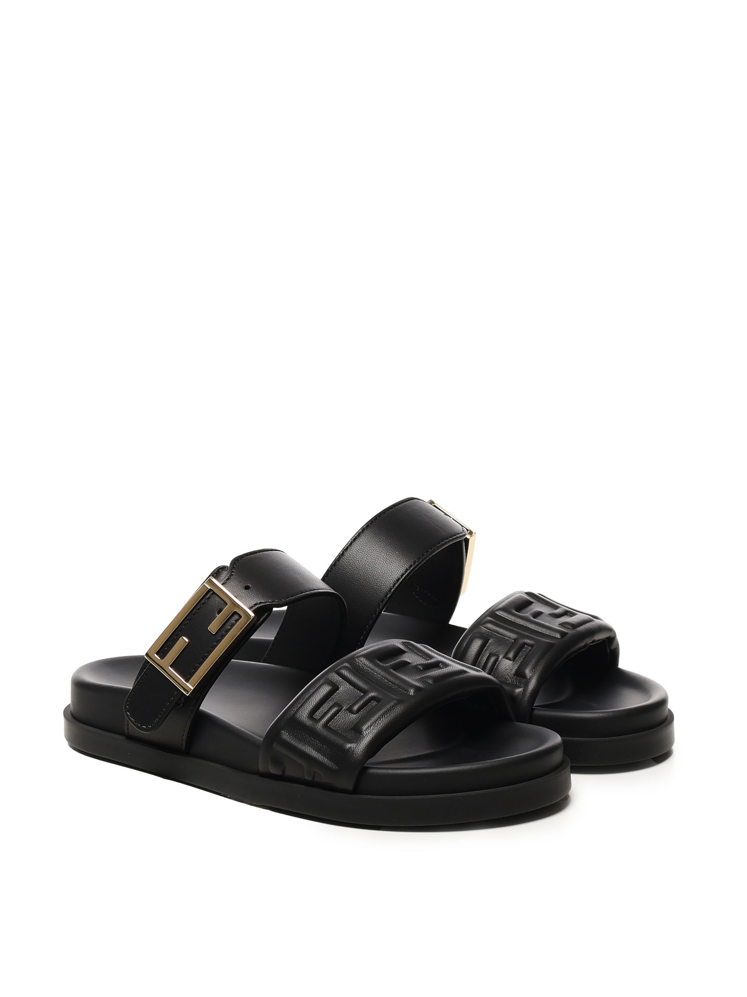 Fendi Sandals Black Calfskin