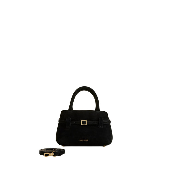 Black Suede Tote Bag Calf