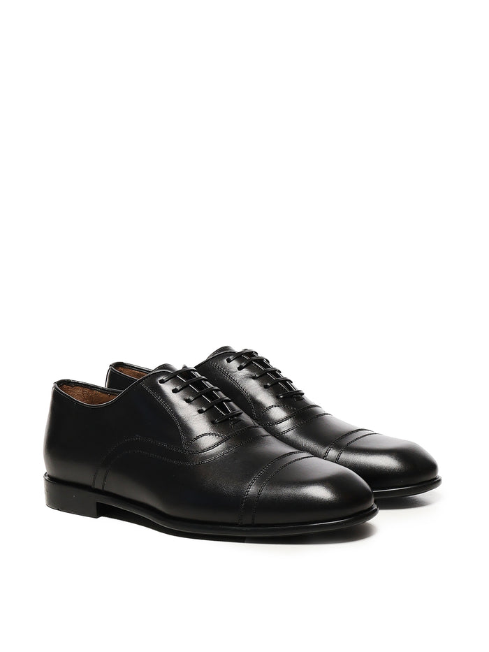 Ferragamo Flat Shoes Black Calfskin