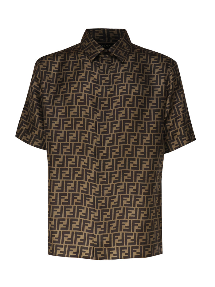 Fendi Shirts Brown Silk