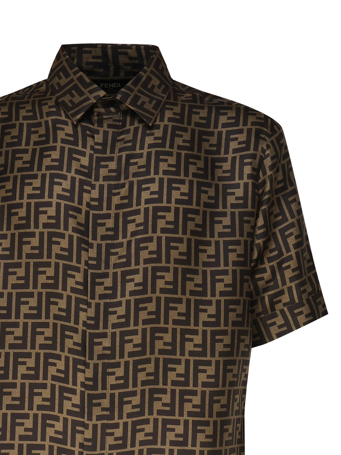 Fendi Shirts Brown Silk