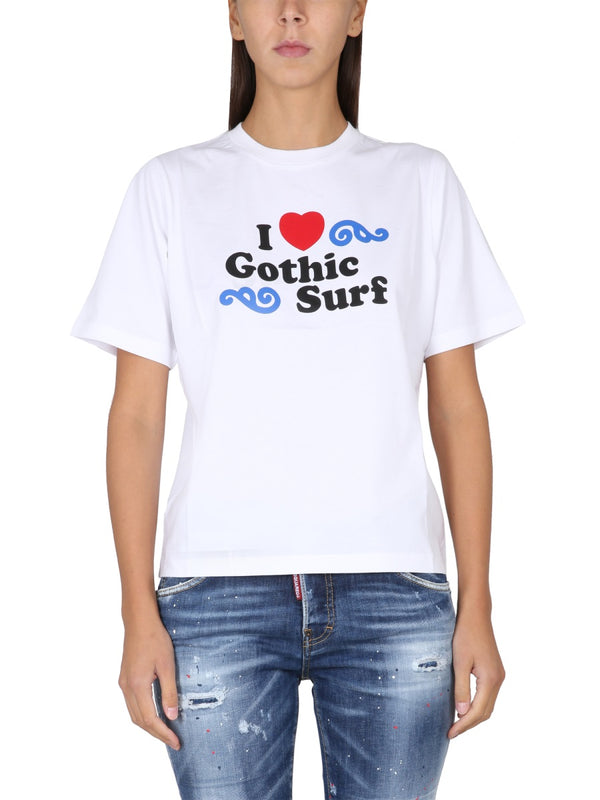 T-Shirt With Logo White Cotton T-shirts
