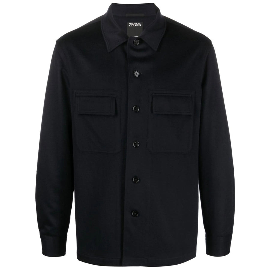 Shirt Jacket Blue Cashmere Outer