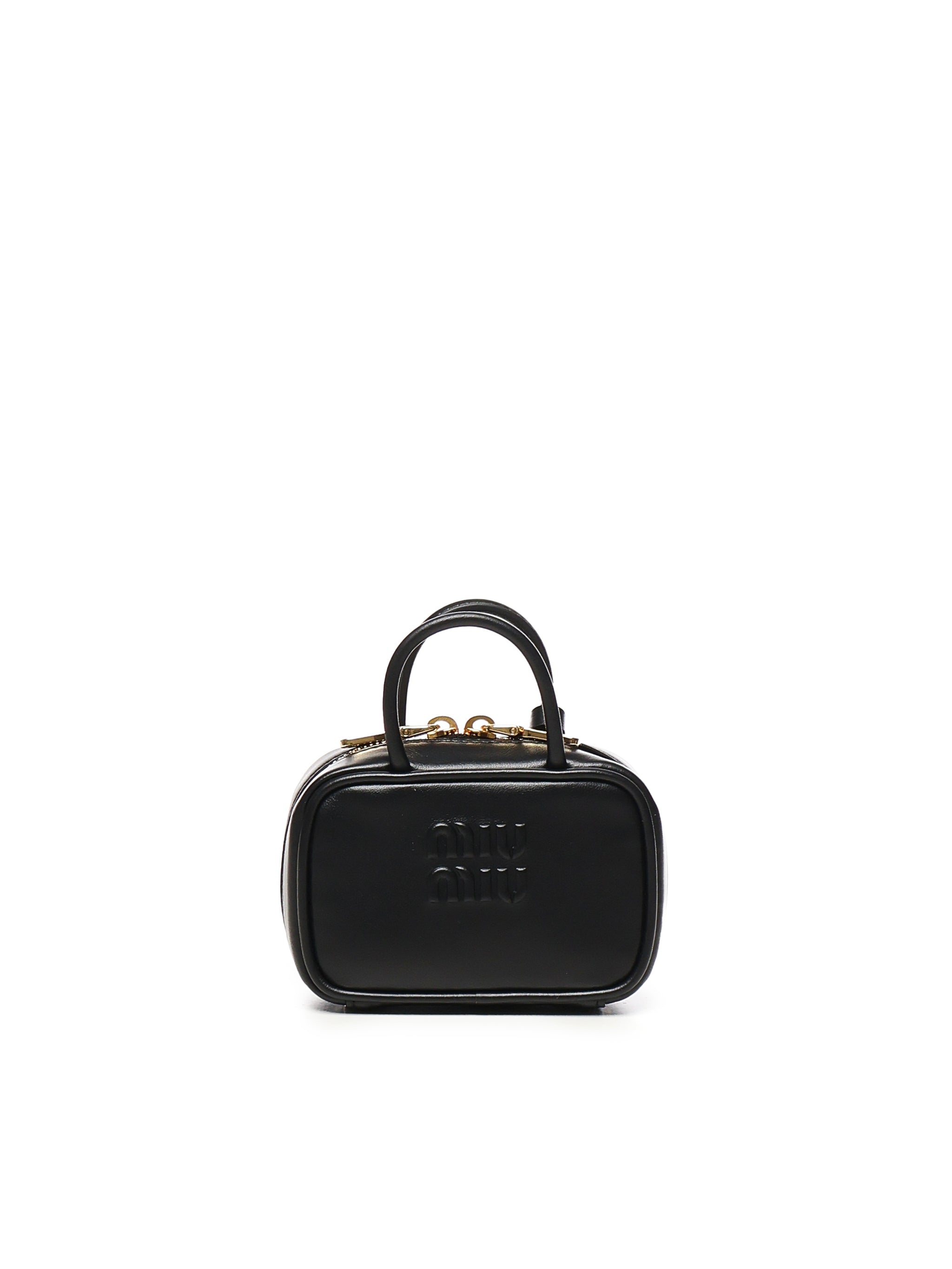 Miu Keychains Black Calfskin