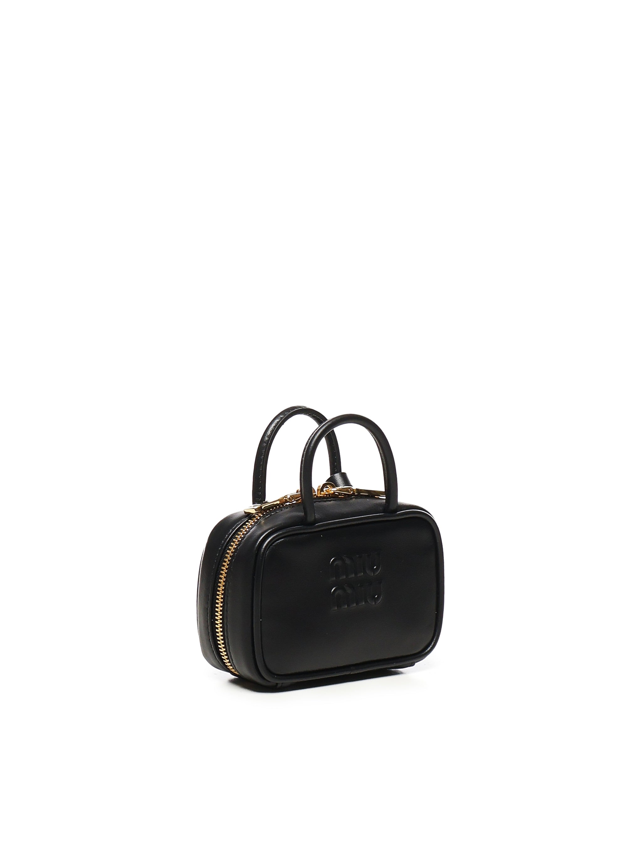 Miu Keychains Black Calfskin