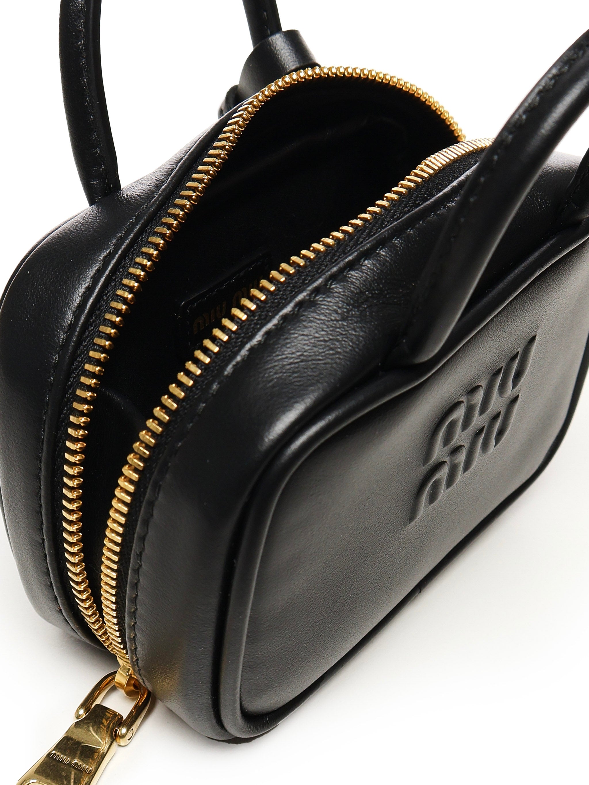 Miu Keychains Black Calfskin