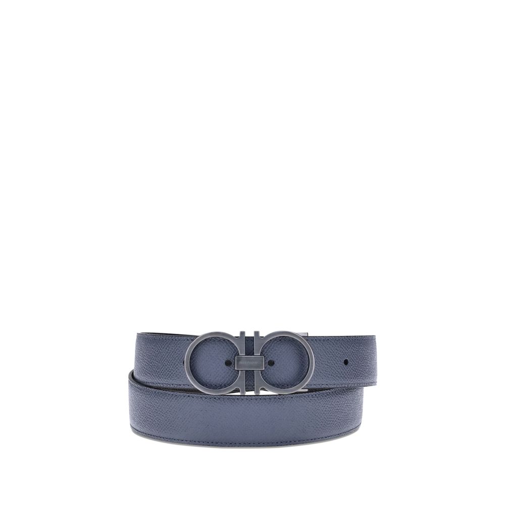 Ferragamo 100% Calf Leather Bos Taurus belt in blue