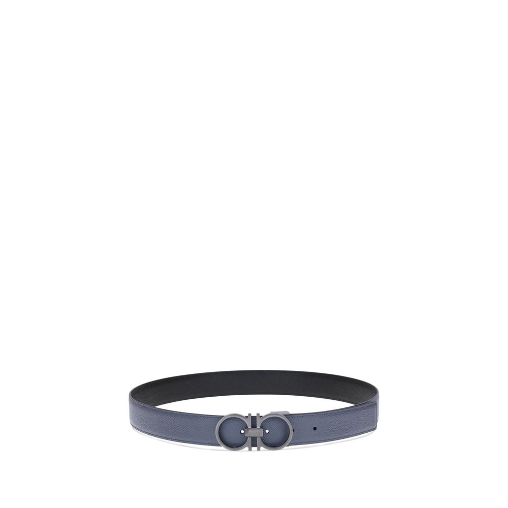 Ferragamo 100% Calf Leather Bos Taurus belt in blue — view 2