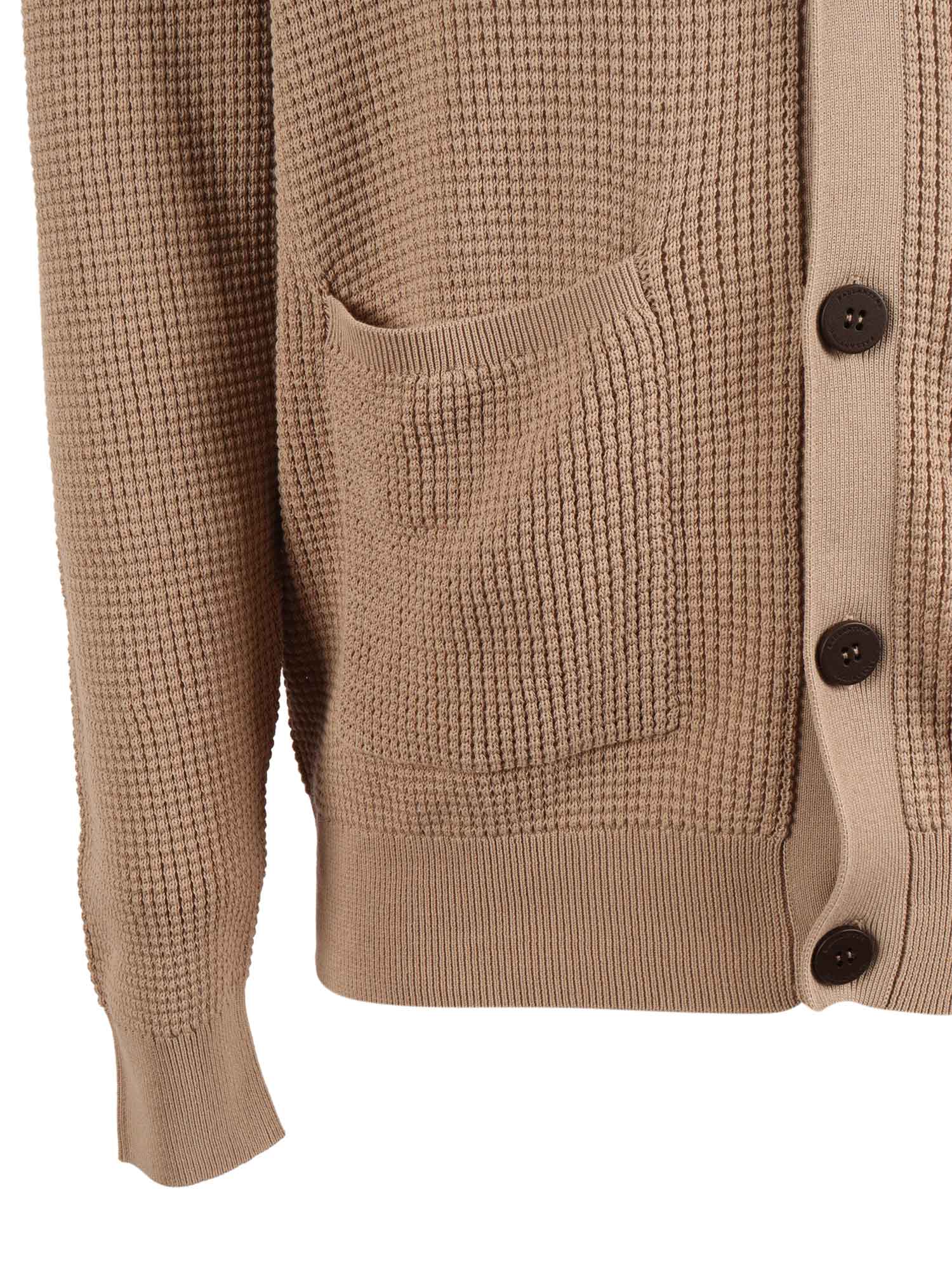 Full Button Cardigan Beige Cotton