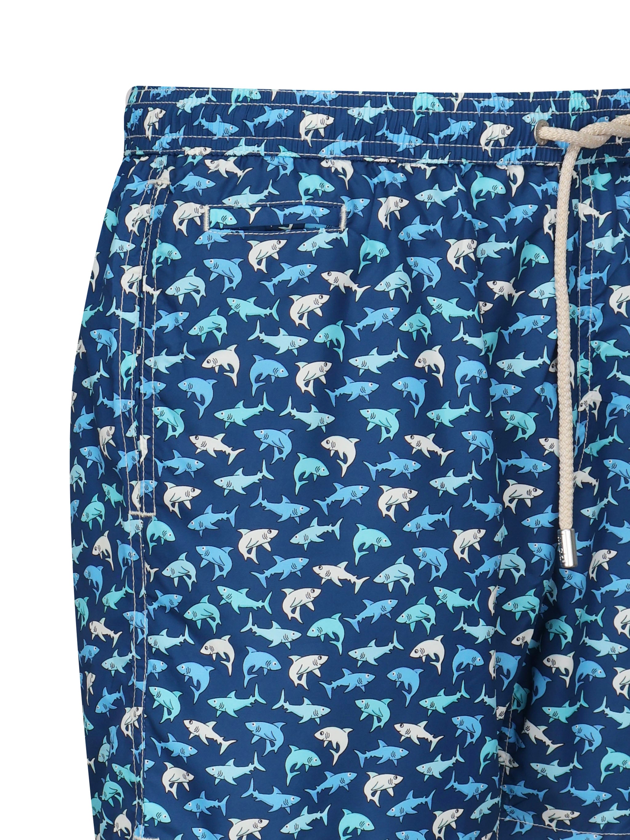 Mc2 Saint Barth Sea Clothing Blue/light Blue/white Polyester