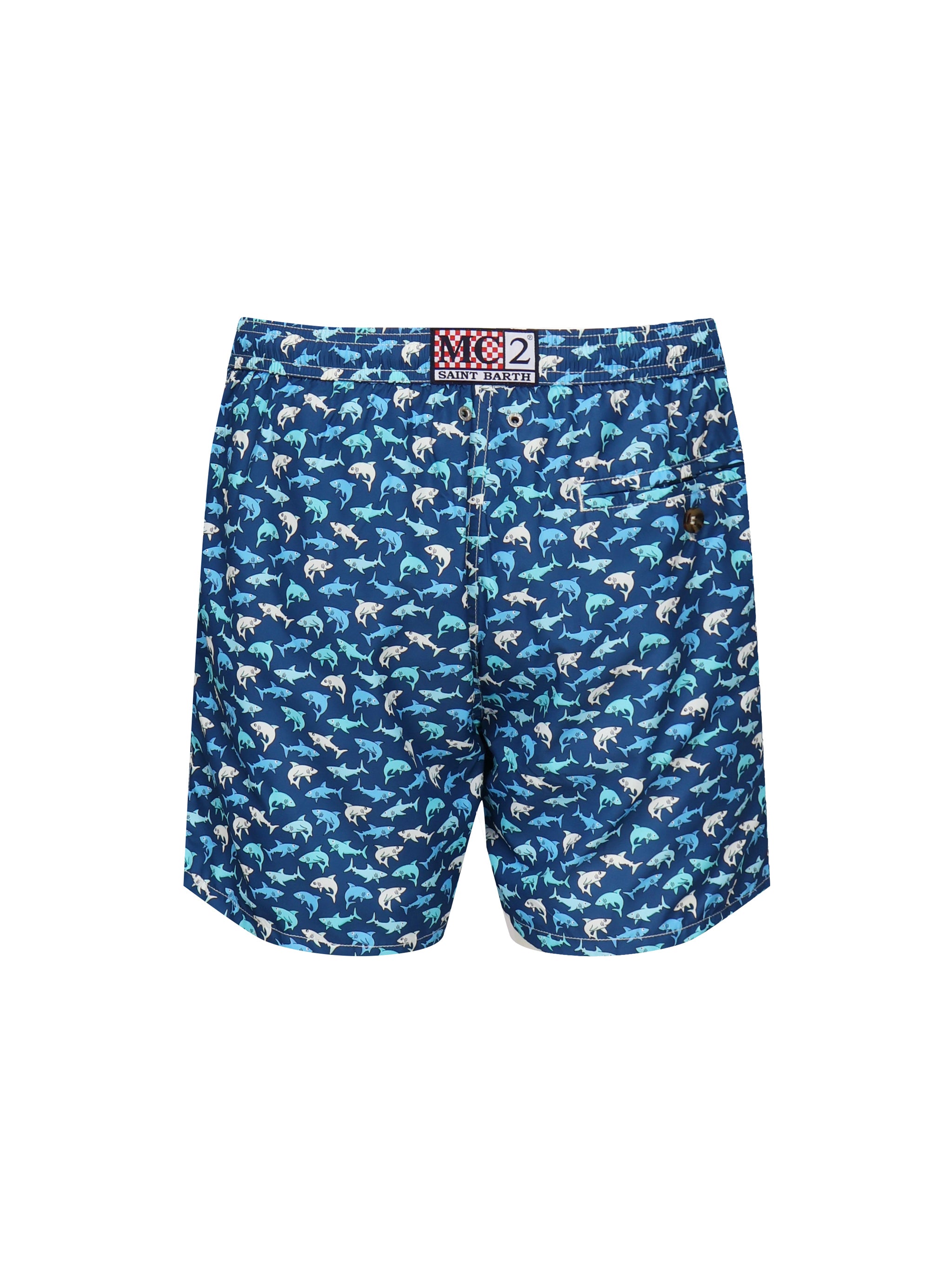 Mc2 Saint Barth Sea Clothing Blue/light Blue/white Polyester