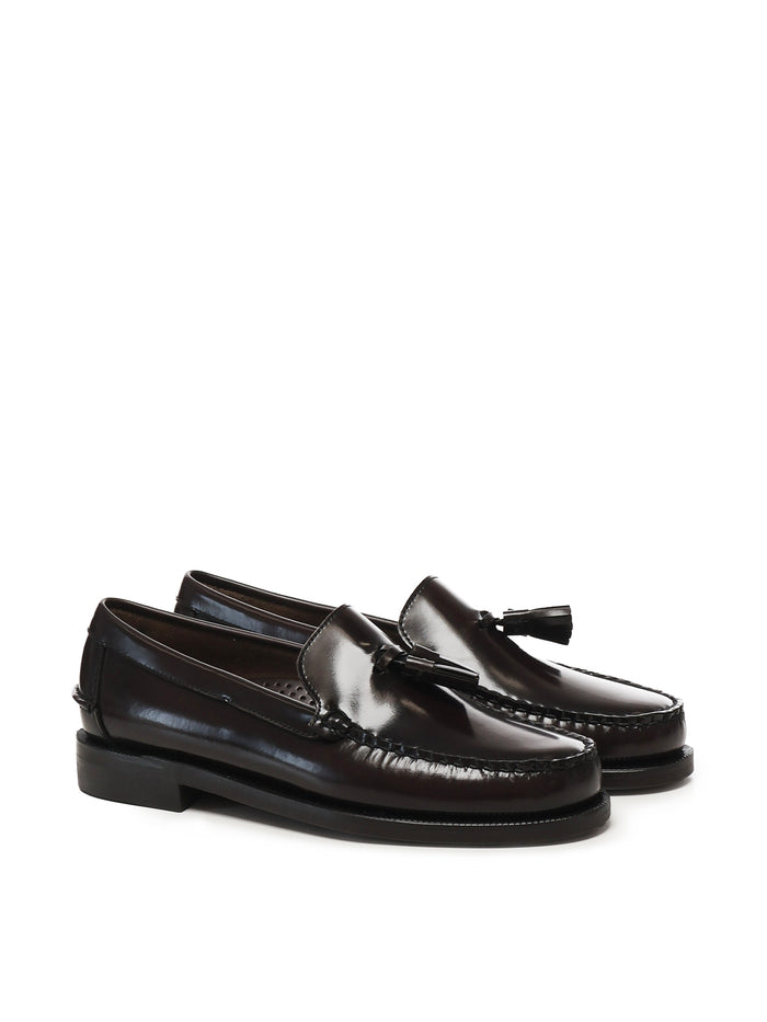 Sebago Flat Shoes Brown Burgundy Leather