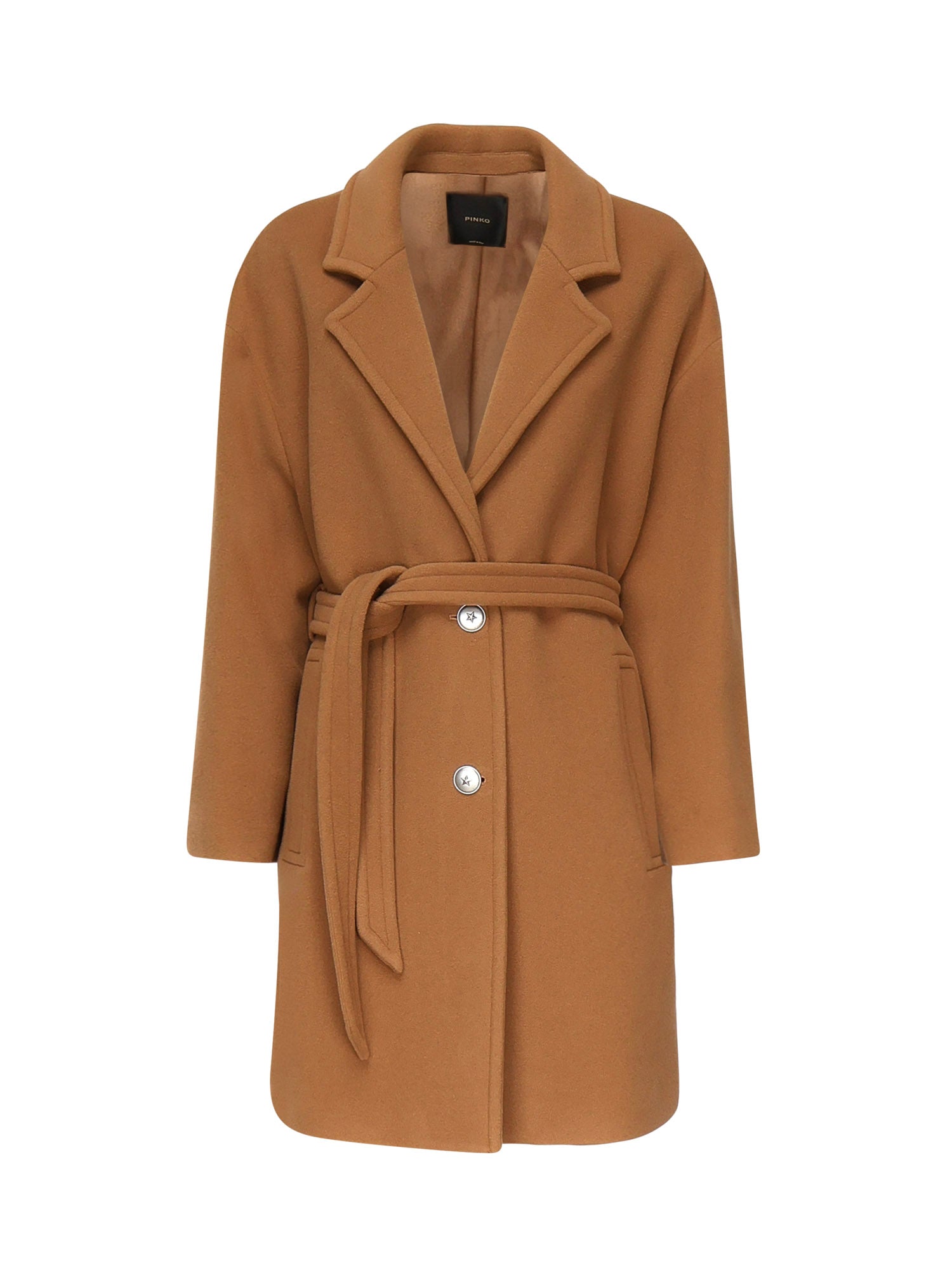 Pinko Coats Brown Wool
