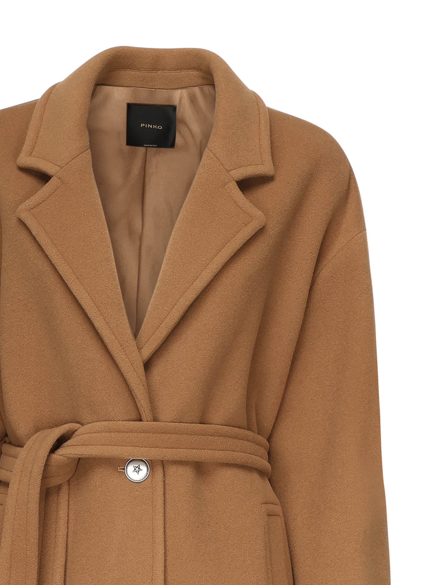 Pinko Coats Brown Wool