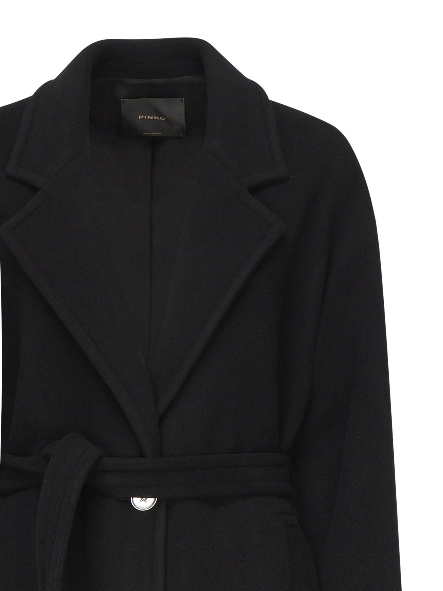 Pinko Coats Black Wool