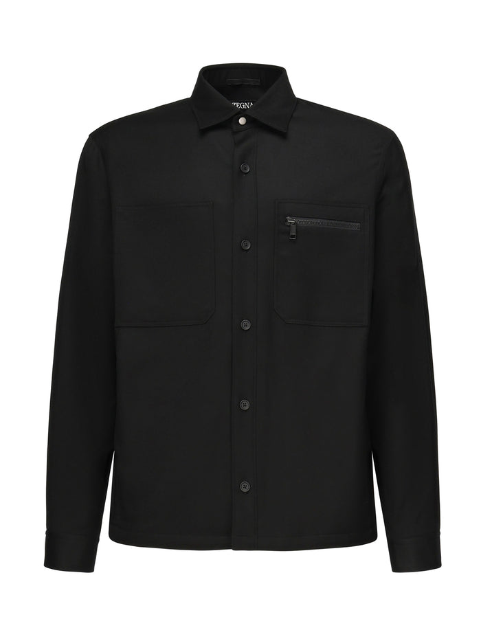 Zegna Shirts Black Wool