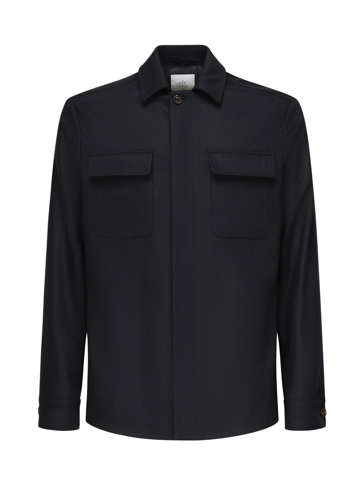 Eleventy Shirts Blue Wool Cashmere Elastam