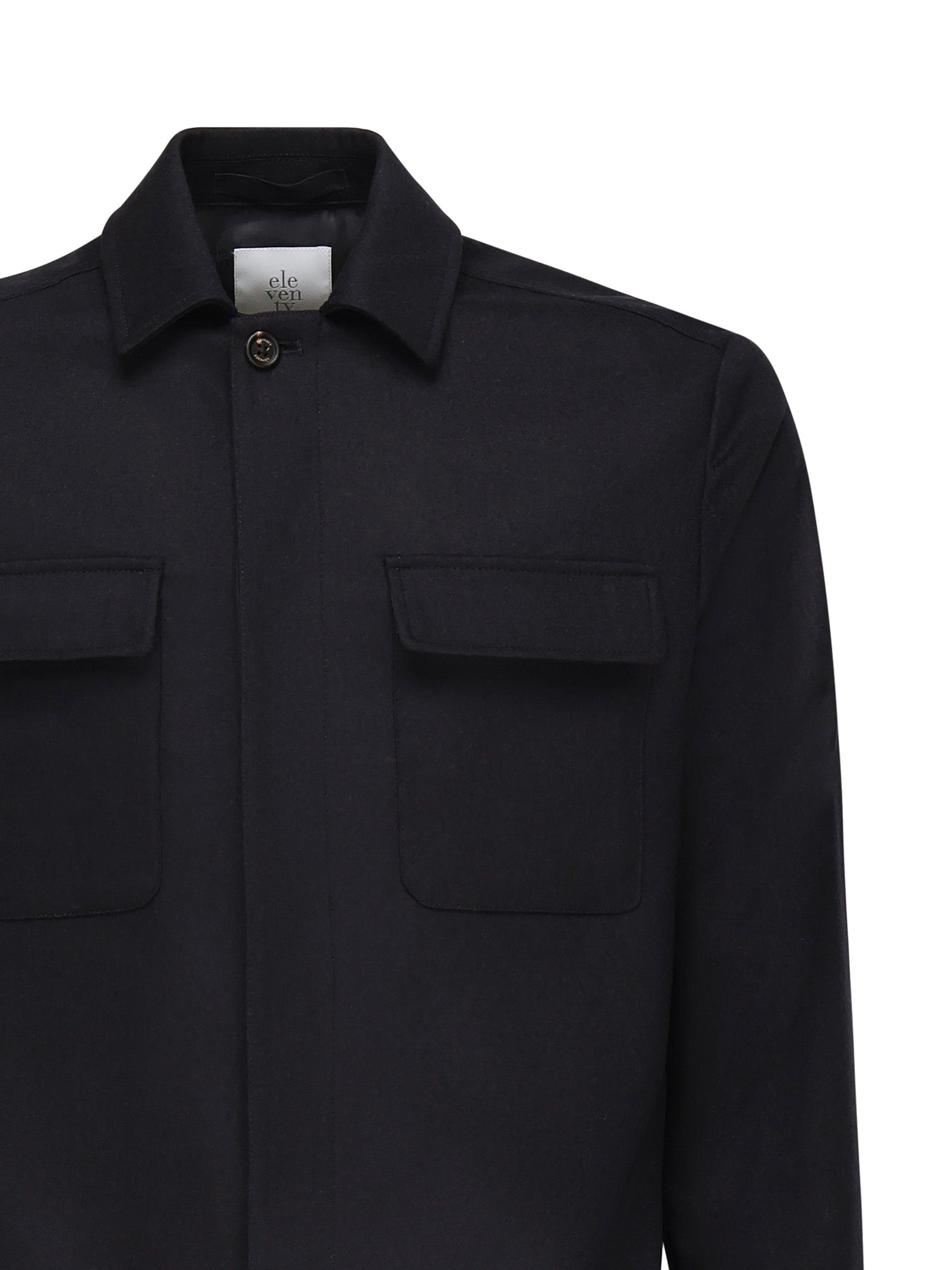 Eleventy Shirts Blue Wool Cashmere Elastam