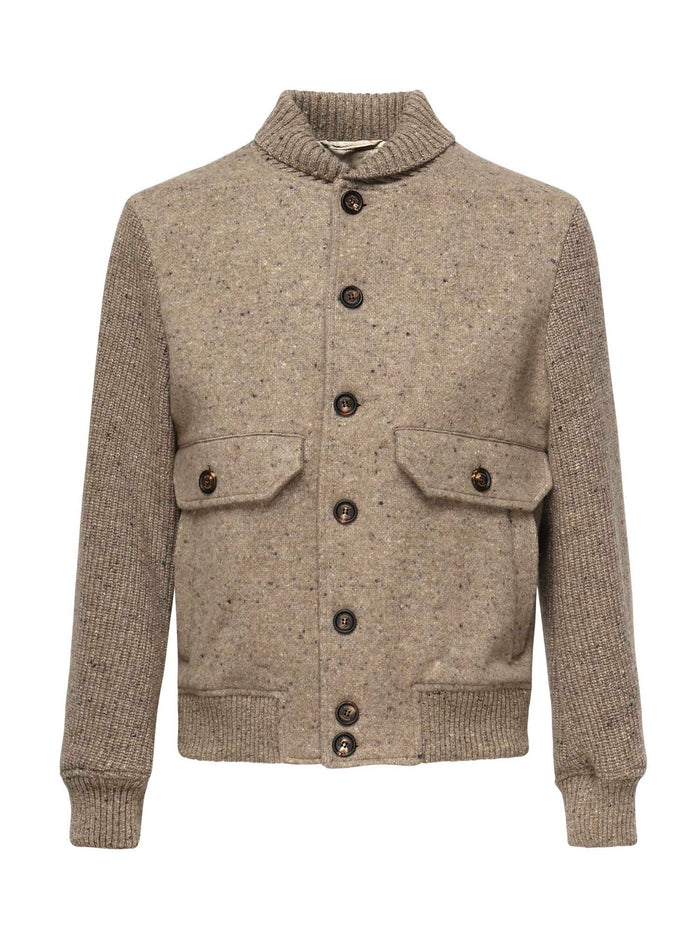 Eleventy Jackets Beige Wool Cashmere Polyamide