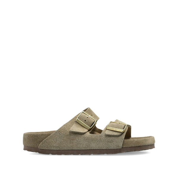 Brown Open Toe Shoes With Double Buckle Straps Lining Cork: 100. Flip Flops & Slides