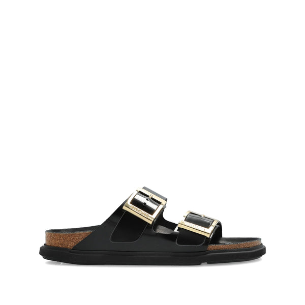 Patent Leather Slip-On Sandals Black Boot