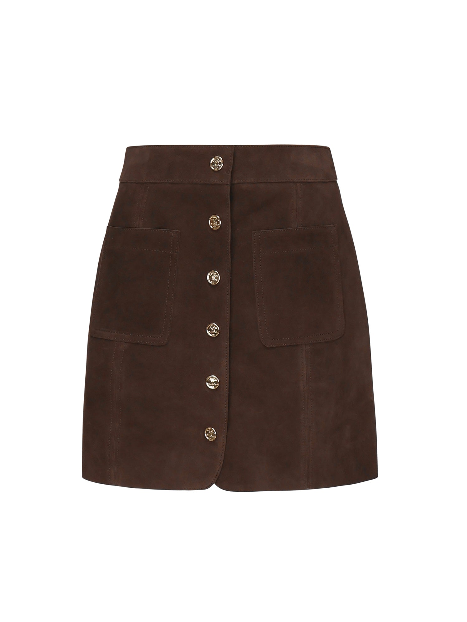 Céline Skirts Brown Suede Calf Leather