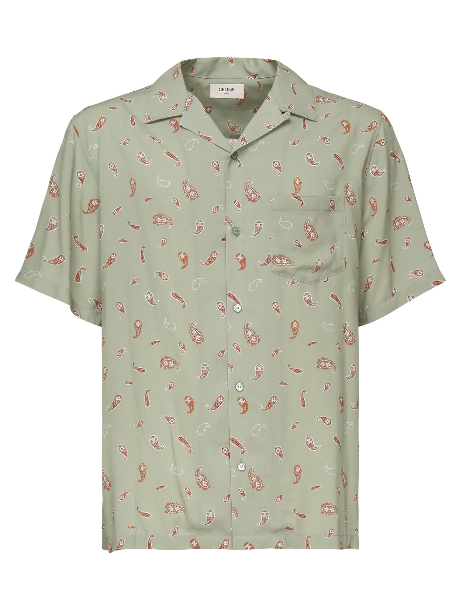 Céline Shirts Sage/cream/tobacco Viscose