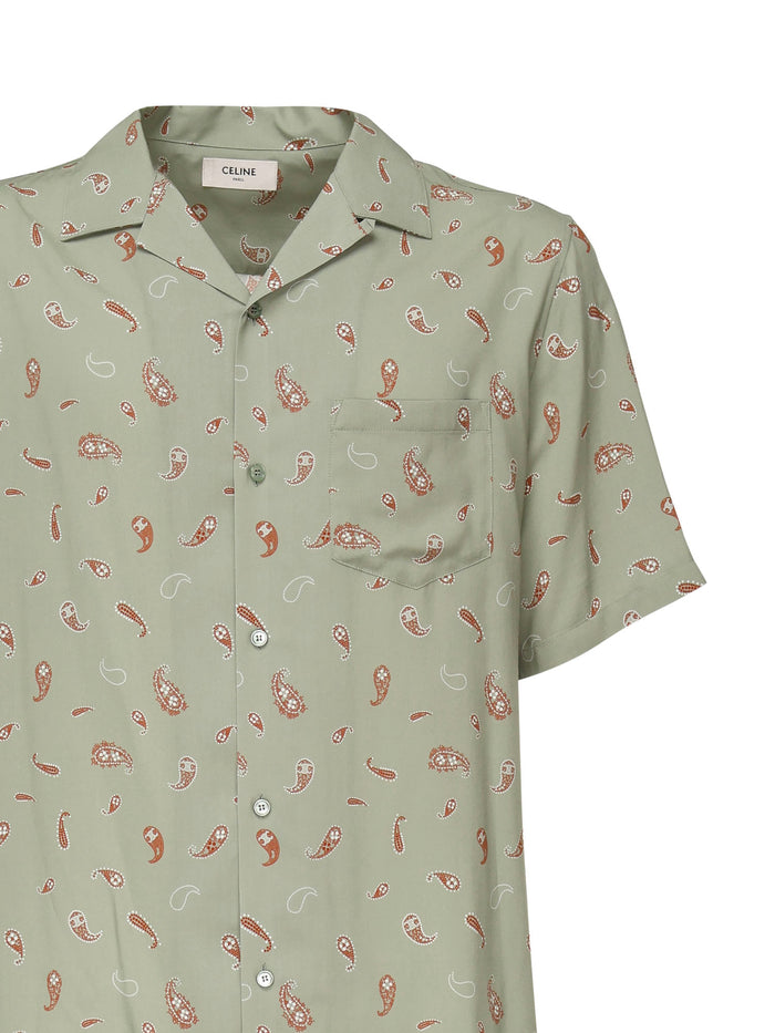 Céline Shirts Sage/cream/tobacco Viscose