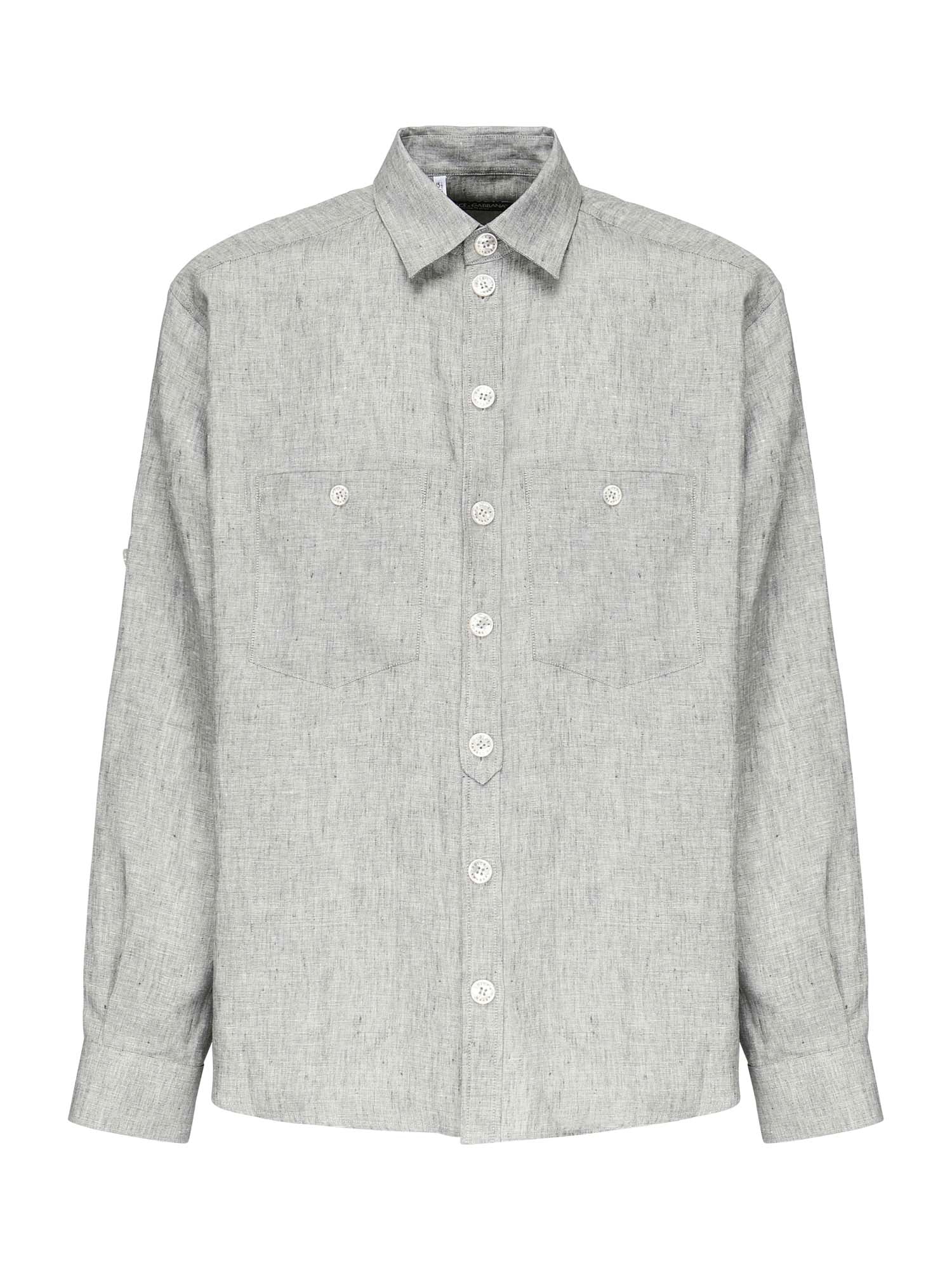 Dolce & Gabbana Shirts Grey Linen